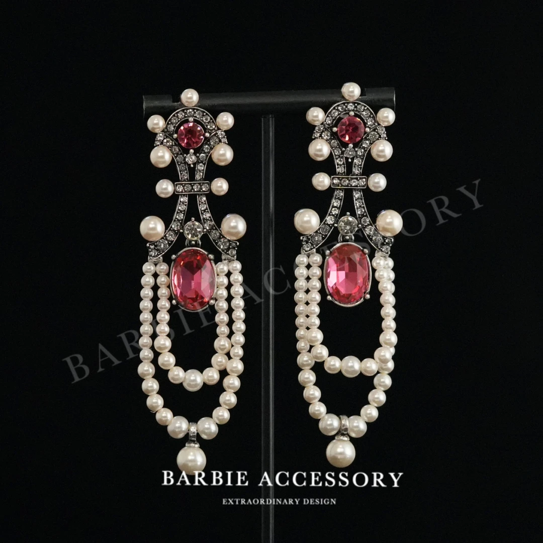 铜合金合成锆石耳饰 【宫艺星殿】法式既视设计款高级感绝美耳环