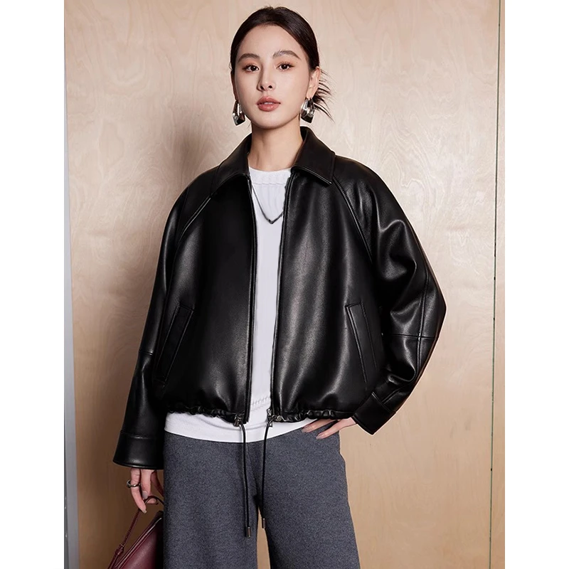 短款外套宽松机车服皮衣1850