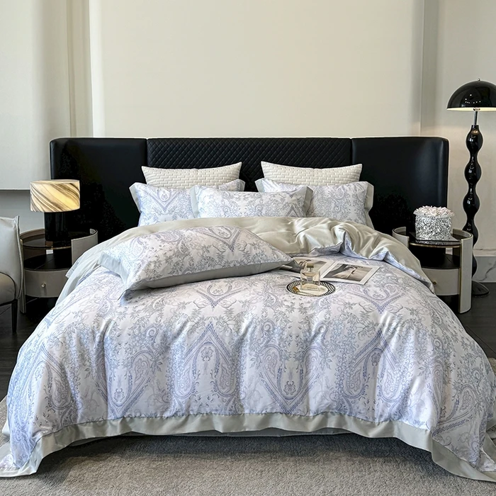 2025新款100%莱赛尔凉感轻奢数码印花四件套欧式四件套