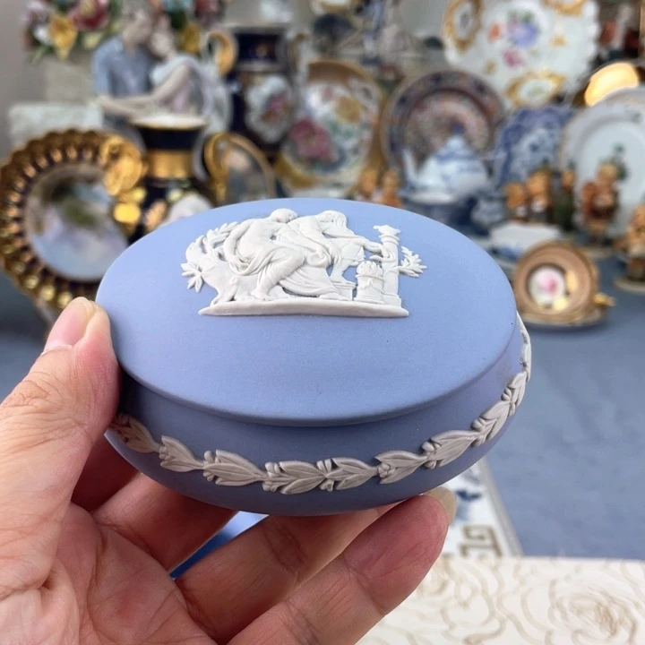 中古瓷器小房子盘子