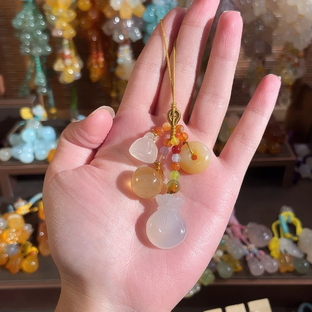 雨***࿐玛瑙/玉髓未镶嵌车挂福利款手机链