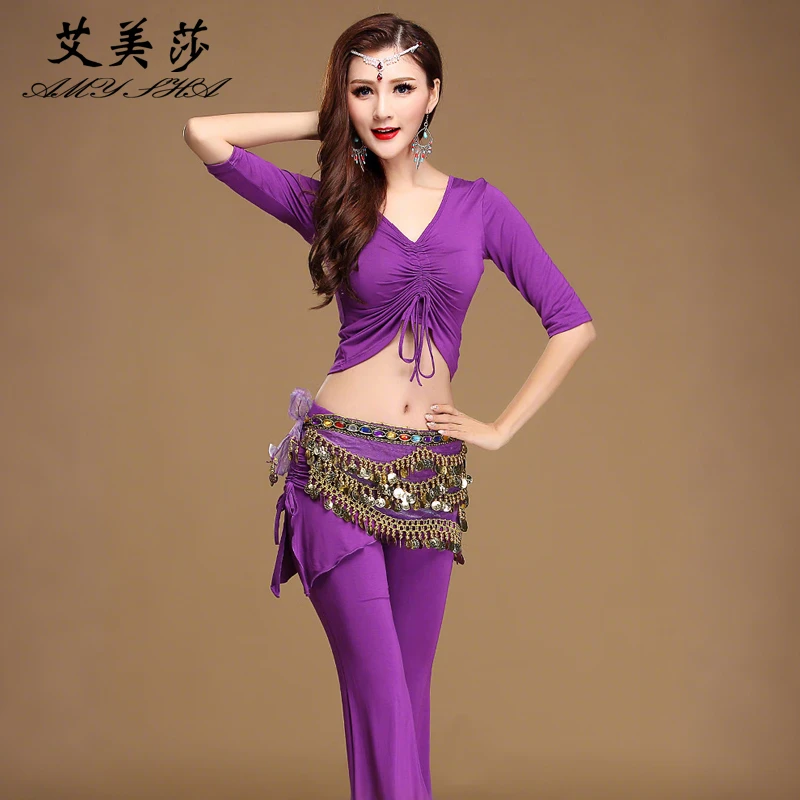 肚皮舞服装2025新款练功服套装东方舞蹈服莫代尔性感裤子秋冬衣服