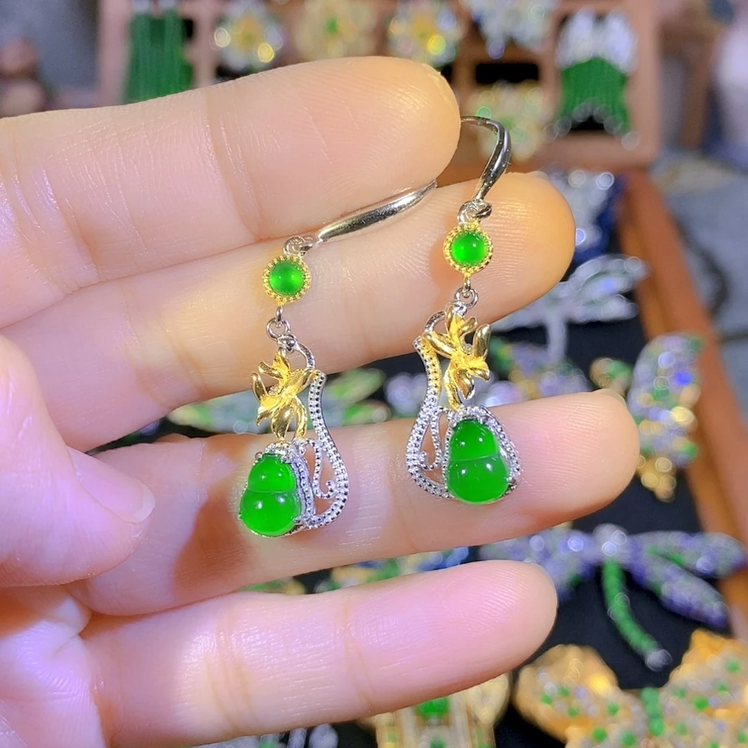 银S925镶嵌挂件翡翠