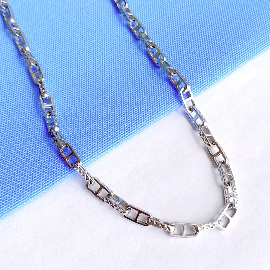 Pt950铂金项链猪鼻子链车花日字链时尚百搭经典气质复古21.16g