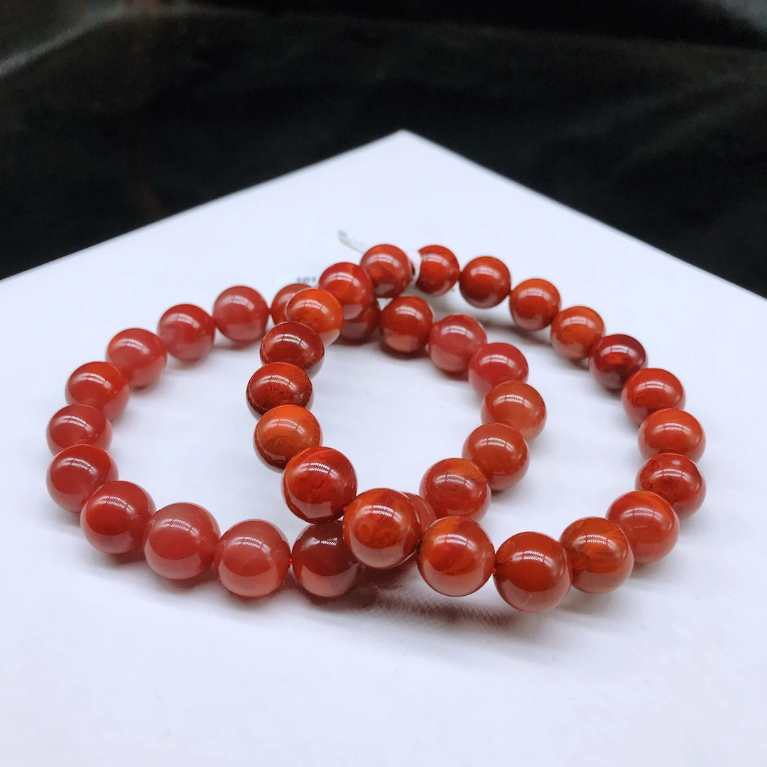 【领源】南红瓦西牛血红单圈手串12mm（多样式发其一）