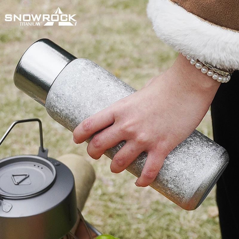 (家居)纯钛600ml冰花银保温杯