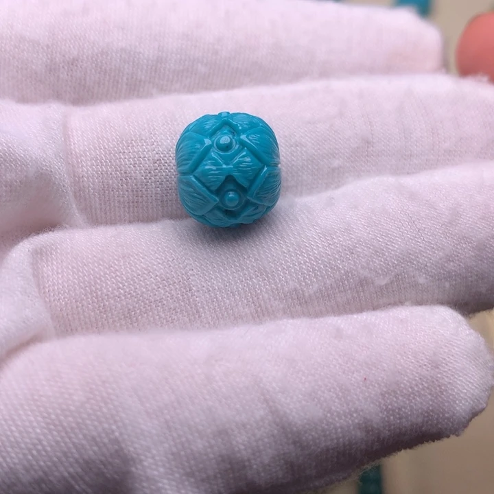 绿松石未镶嵌绿松石莲花12.8