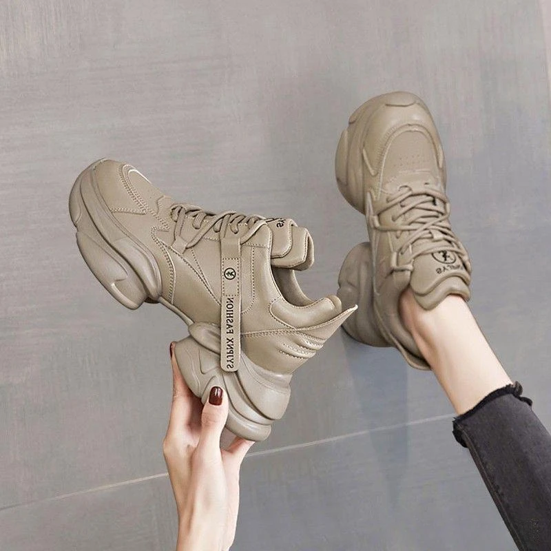 头层牛皮杨幂同款老爹鞋女2025秋季新款厚底小蛮腰内增高运动鞋潮