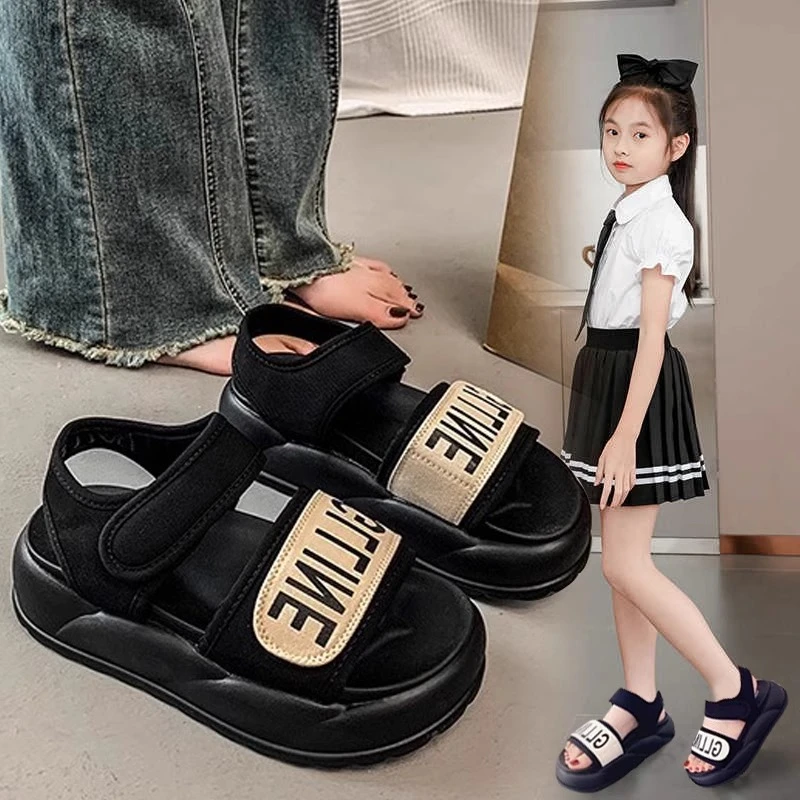 女童凉鞋2025夏季新款休闲网红软底中大童学生运动沙滩儿童鞋夏款