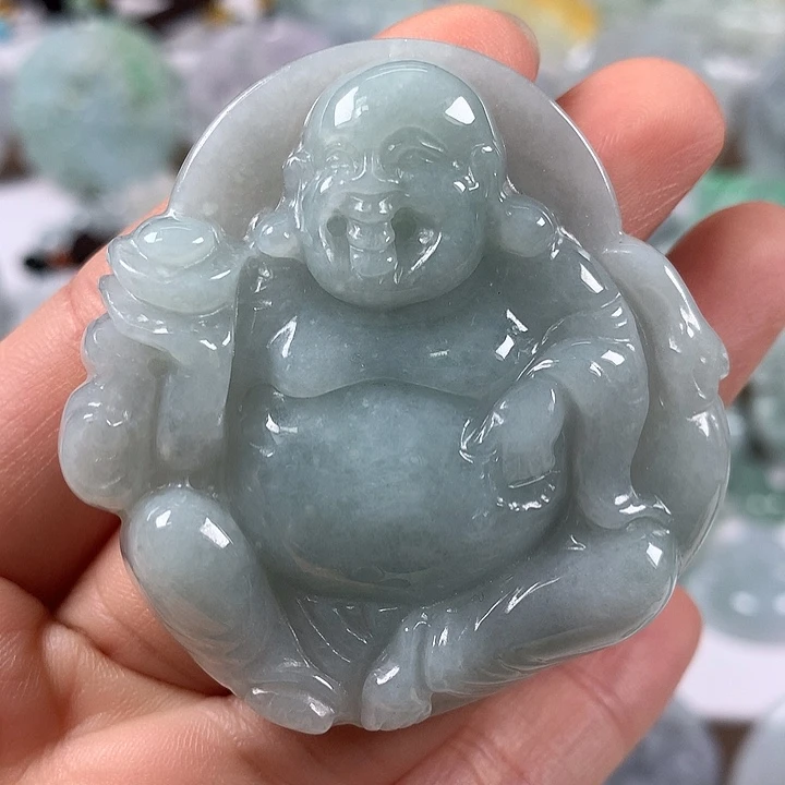 翡翠未镶嵌颈饰逍遥佛福利卡厚10+