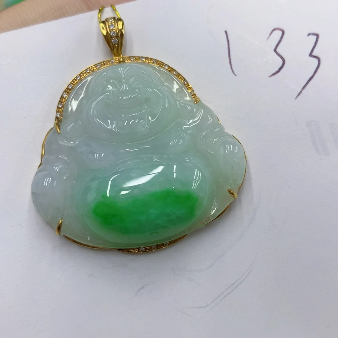 颈饰18K金镶嵌翡翠111111