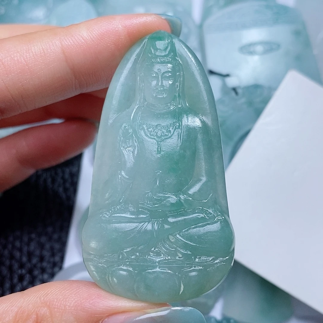 定制翡翠未镶嵌毛货付款后确认抛光