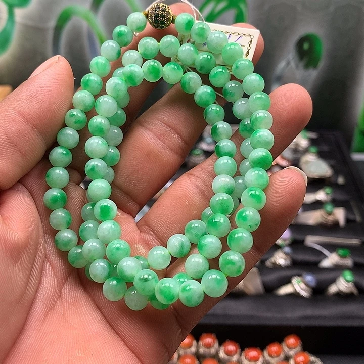 翡翠未镶嵌项链缅甸天然A货翡翠