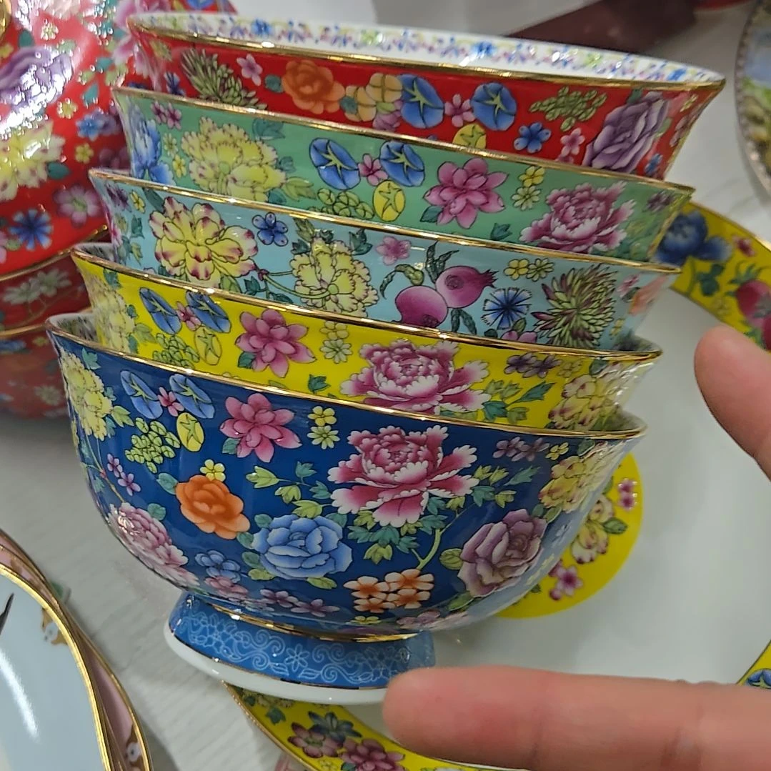 碗珐琅彩6寸2个万花面碗66666