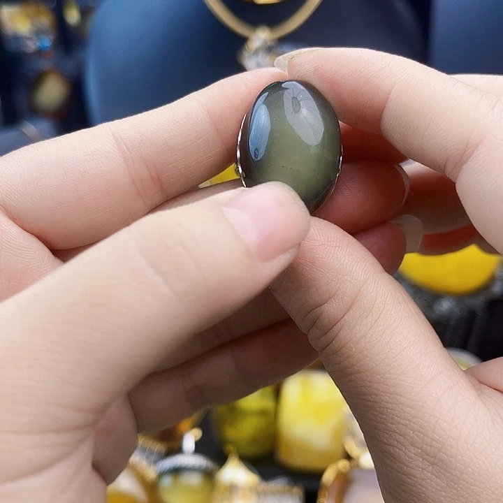 琥珀银S925镶嵌裸石