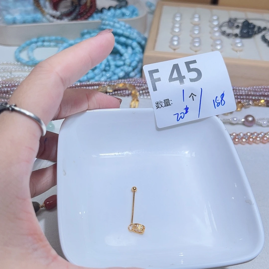 银S925镶嵌水晶珠宝半成品F45。