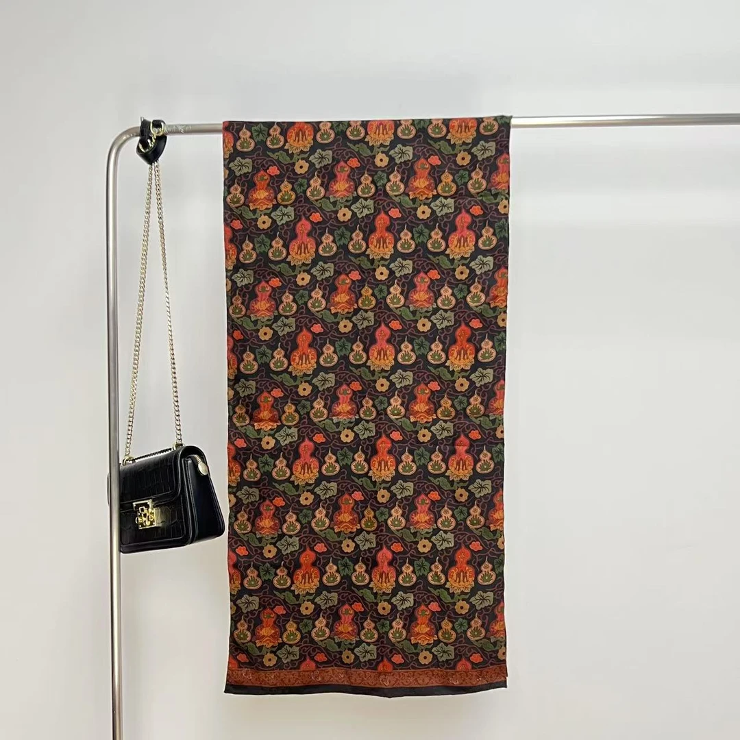 杭州轻奢丝巾 葫芦 香云纱长巾