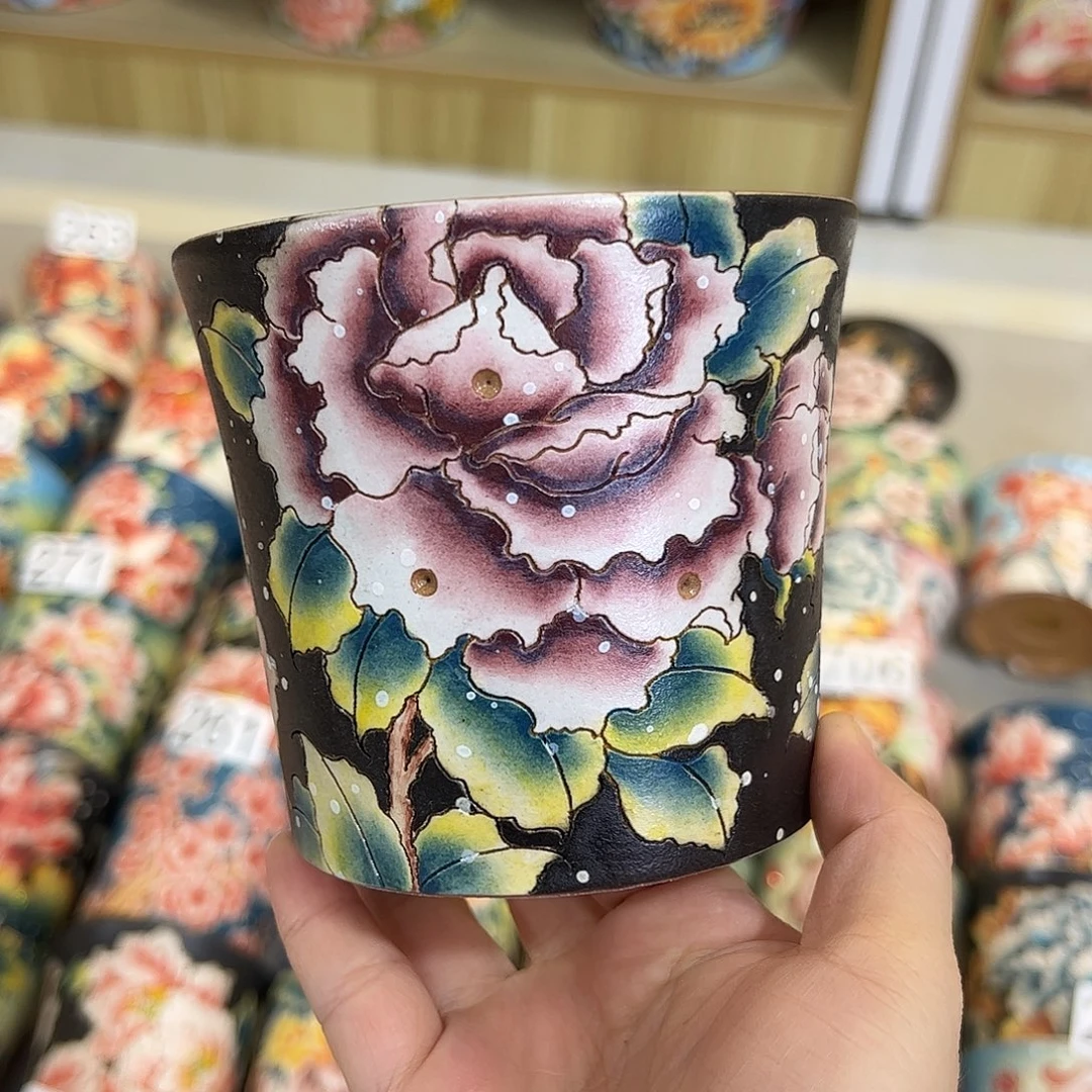 景德镇炫彩手绘口10.5高10