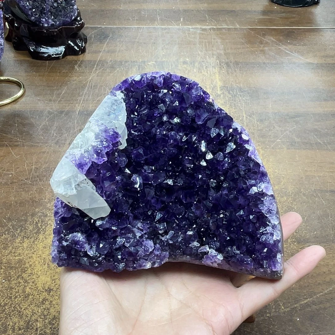 未镶嵌摆件紫晶晶体