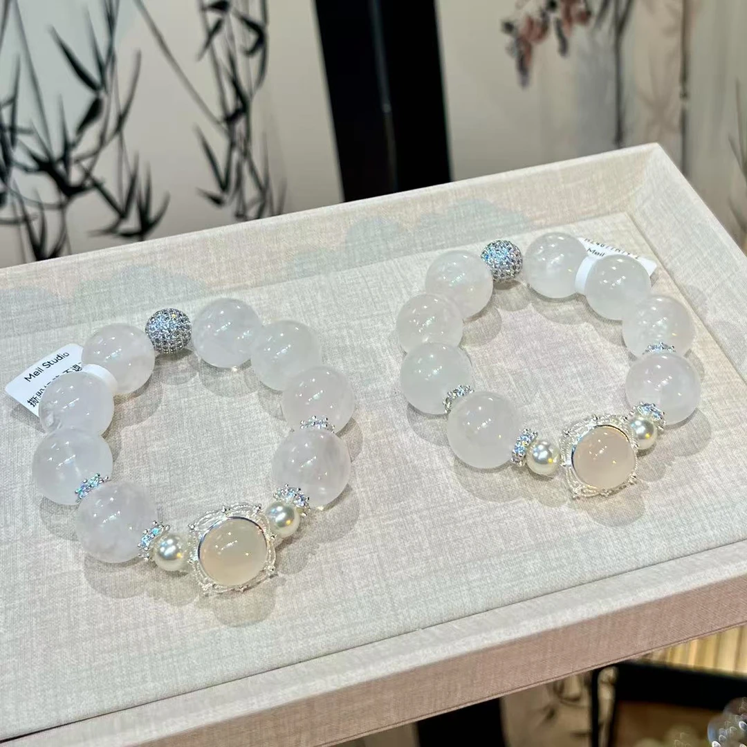 「拍2件79*2」4677 奶白阿塞18mm＋  手串多样性发其一