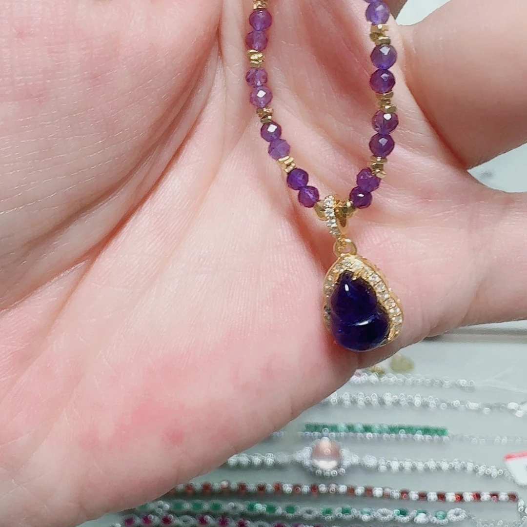 925银合成碳硅石吊坠