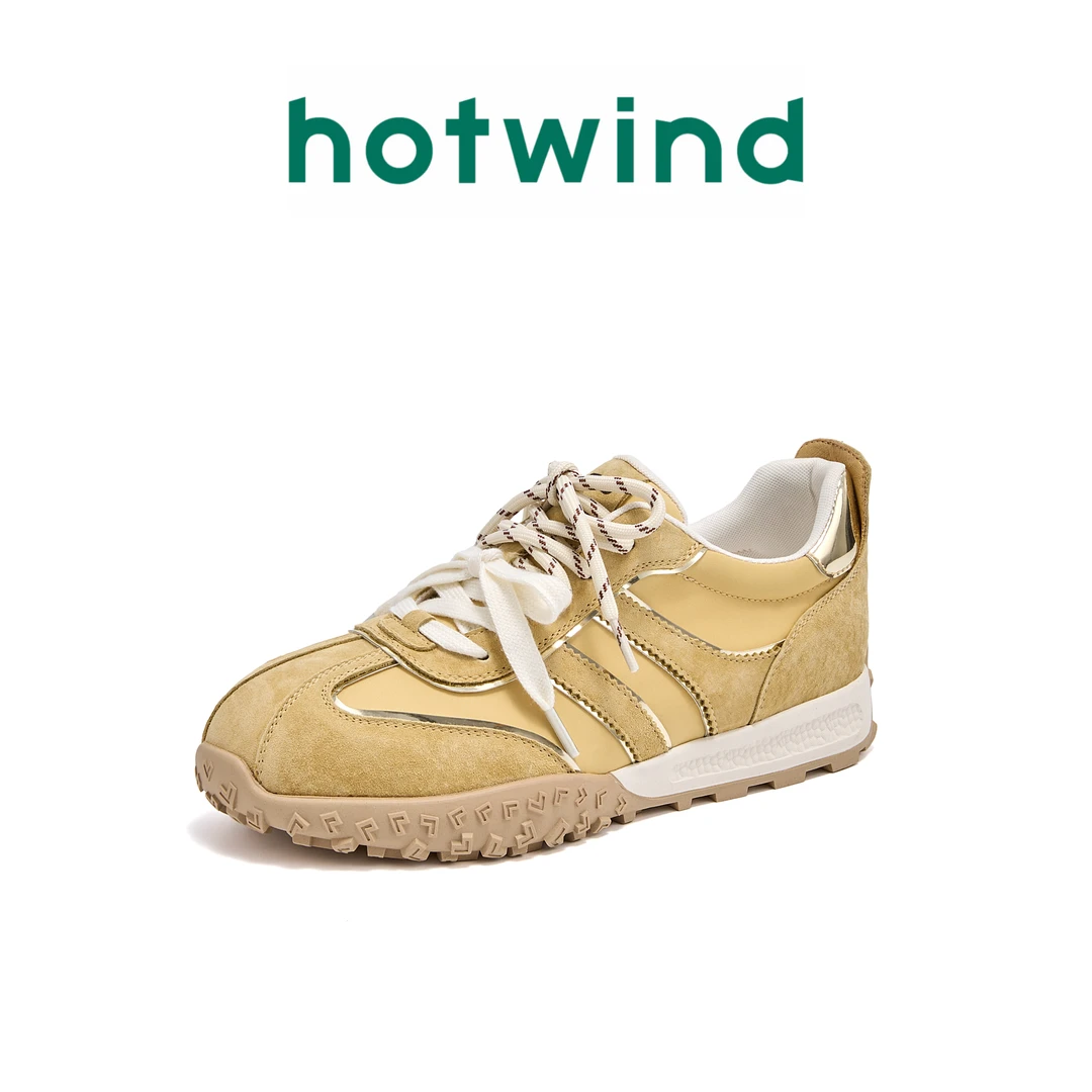 Hotwind/热风2025春季新款女士德训鞋ins风运动休闲软底运动鞋