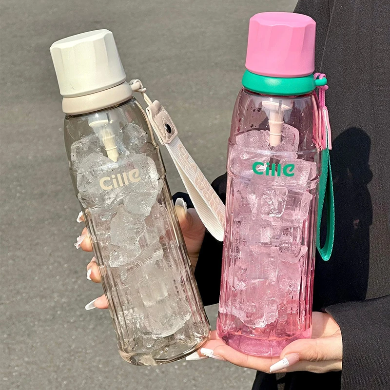 希乐Tritan塑料水杯男女简约创意随手杯便携学生杯子透明健身水杯