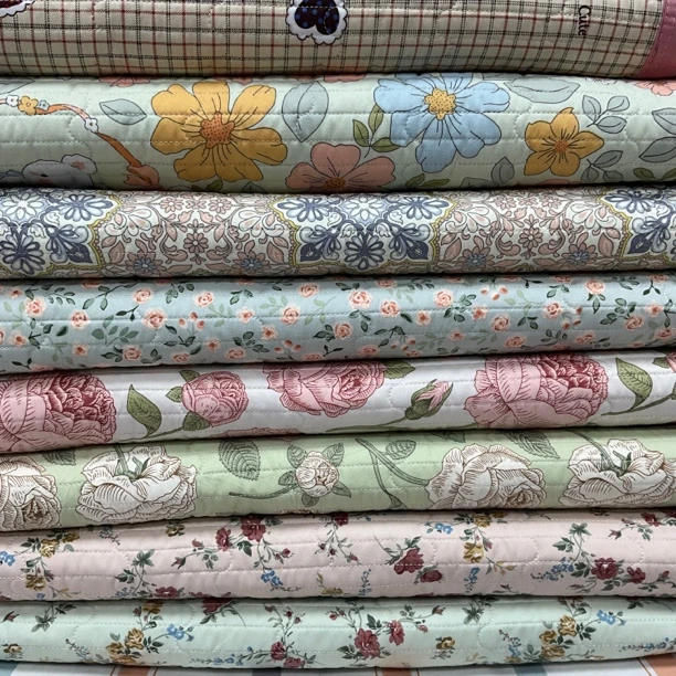 精梳斜纹床盖花型不挑四季通用加棉碎花绗缝双面