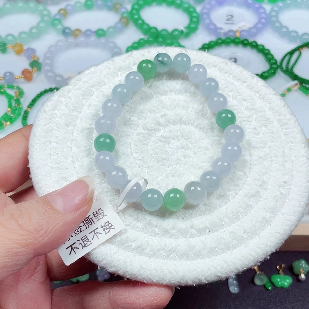 翡翠未镶嵌手链天然缅甸翡翠A货卡8.6