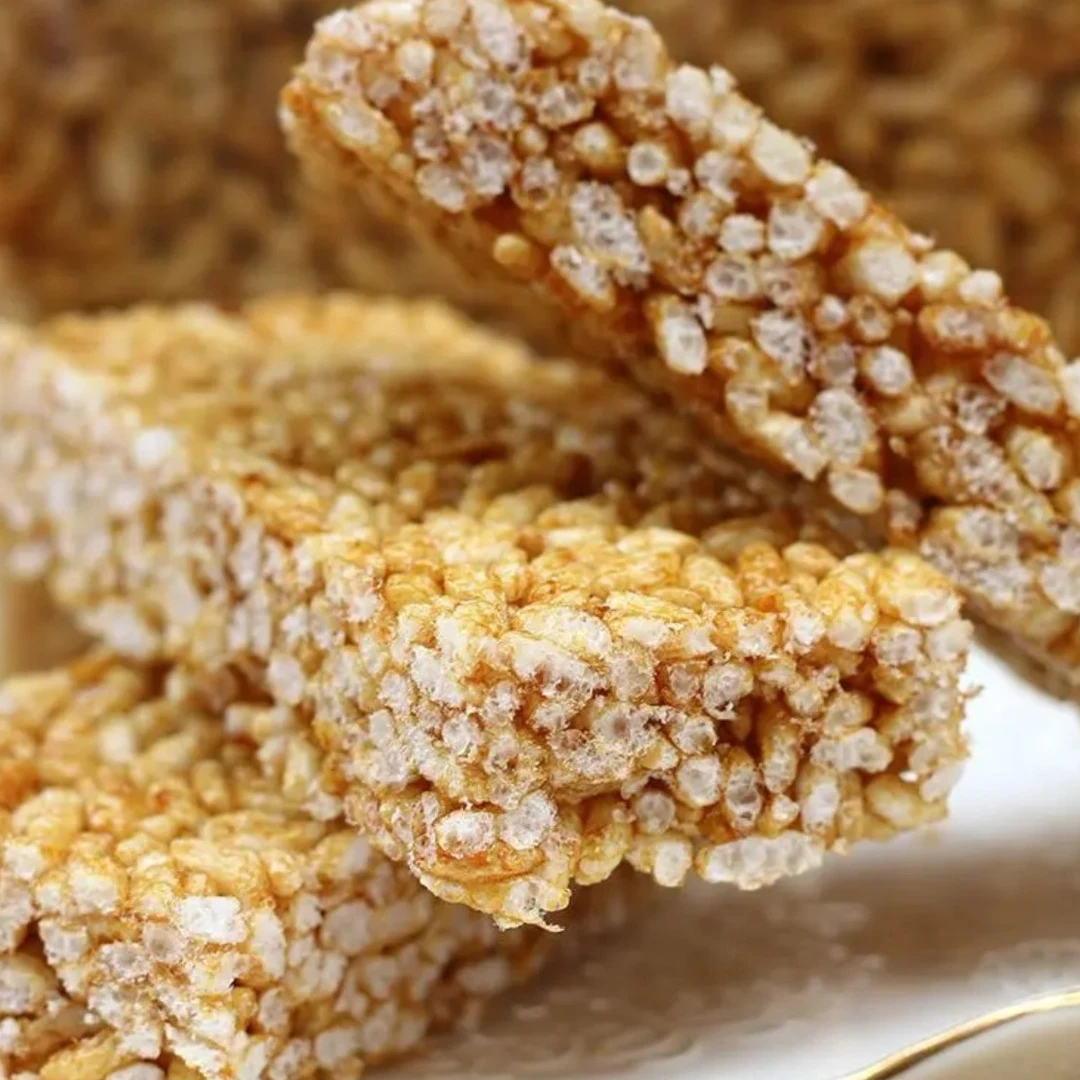 湖南传统手艺爆谷糖。 红薯麦芽米糖