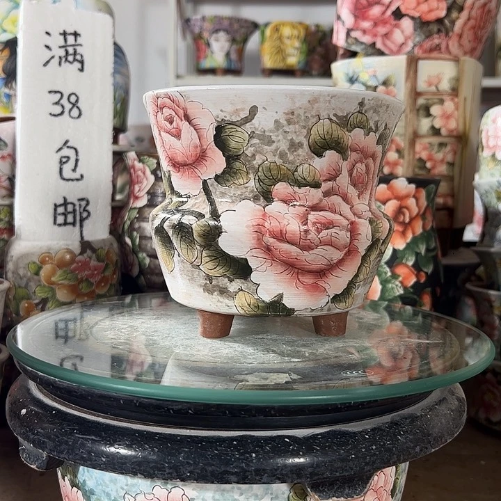 静****景德镇手绘花盆满38包邮偏远地区除外