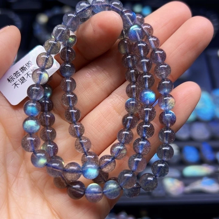 拉长石手串未镶嵌6.8左右