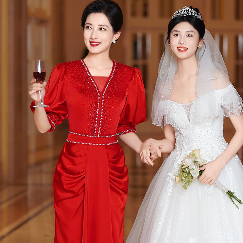 5994高端年轻喜妈妈喜婆婆婚宴礼服高级轻奢演出聚会主持年会礼服