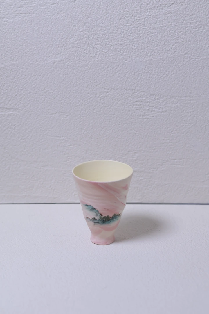牧渔粉山水闻香杯
