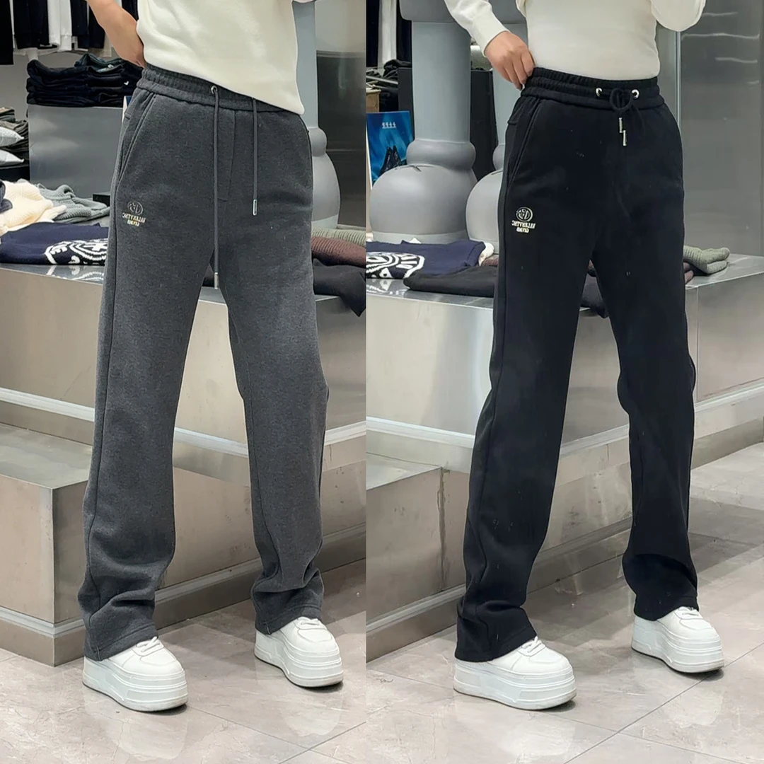 【华尔街名品】2025冬季加绒简约柔软舒适百搭直筒休闲裤保暖-8576