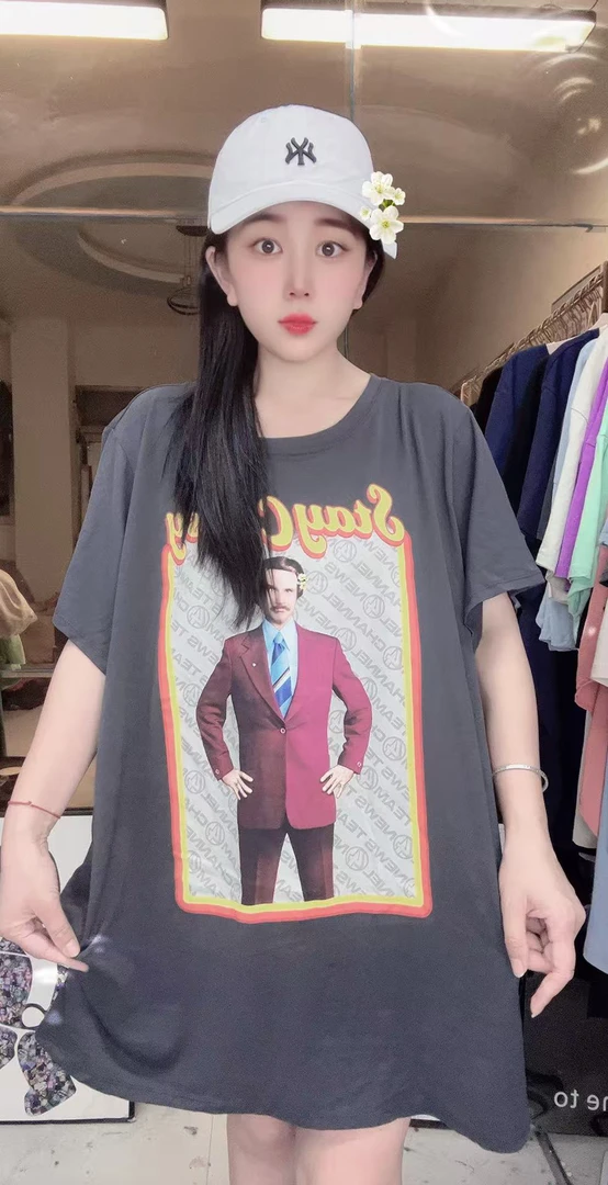 外贸纯棉大码T恤灰色老板