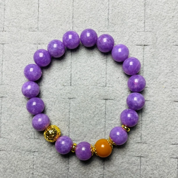 紫锂辉手串10M（H2624）20评榜第一名蜜蜡紫锂辉石手链