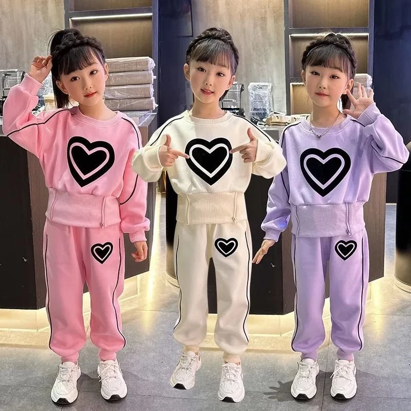 女童套装2025春秋季新款儿童时尚洋气运动舒适卫衣卫裤两件套潮流