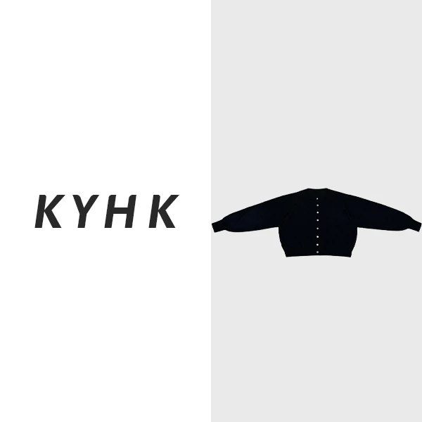 KYHK轻奢百搭秋冬时尚气质长袖系扣长袖针织衫开衫针织上衣230825