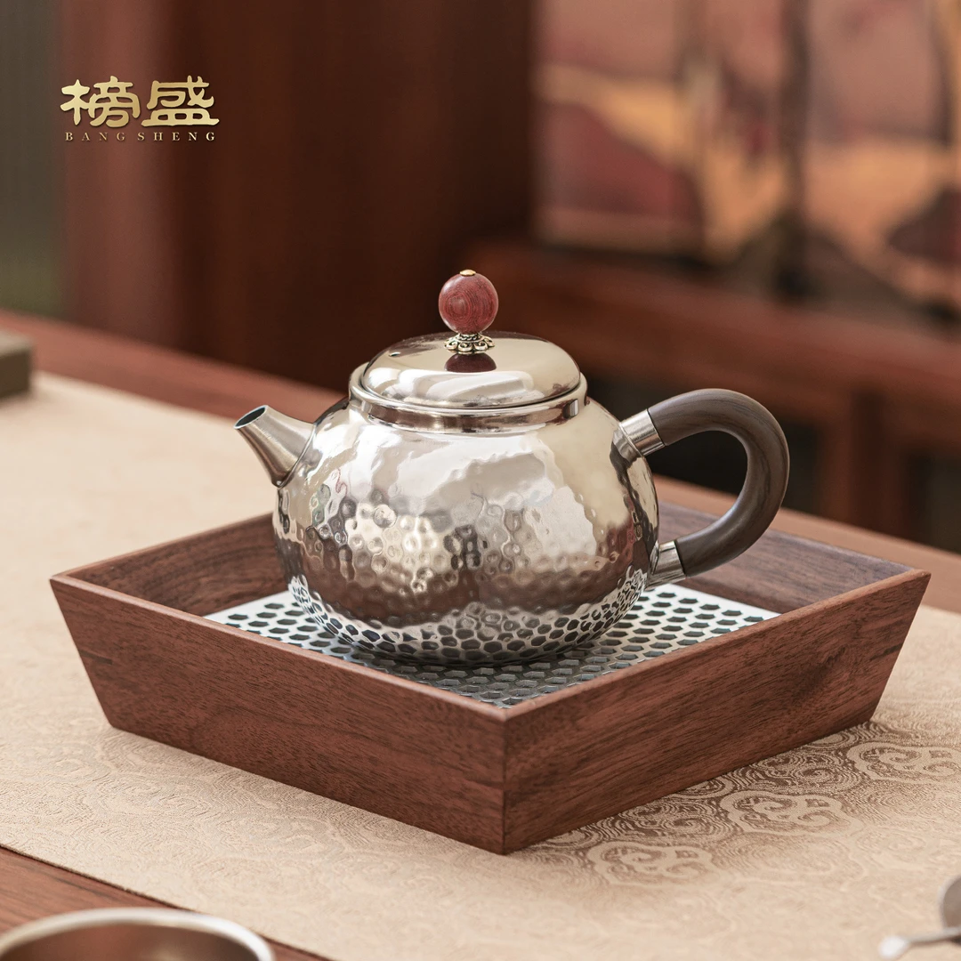 榜盛纯钛手工锤纹茶壶高档家用加厚泡茶壶便携式功夫茶具套装