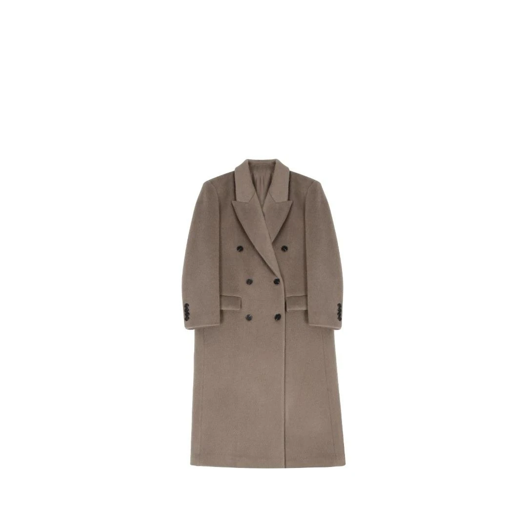 【反季羊毛】毛呢外套时尚气质经典意式绵大衣双排扣中长款女