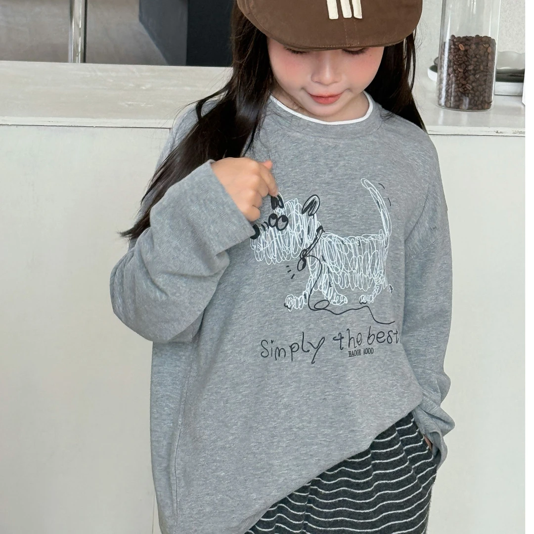 春秋长袖宽松版卡通动漫T恤韩版女童印花打底衣 宽松型