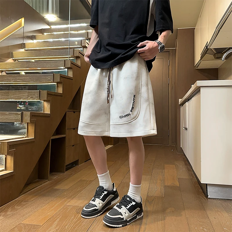 运动短裤男夏季薄款新款中裤宽松潮牌外穿重磅五分裤青少年