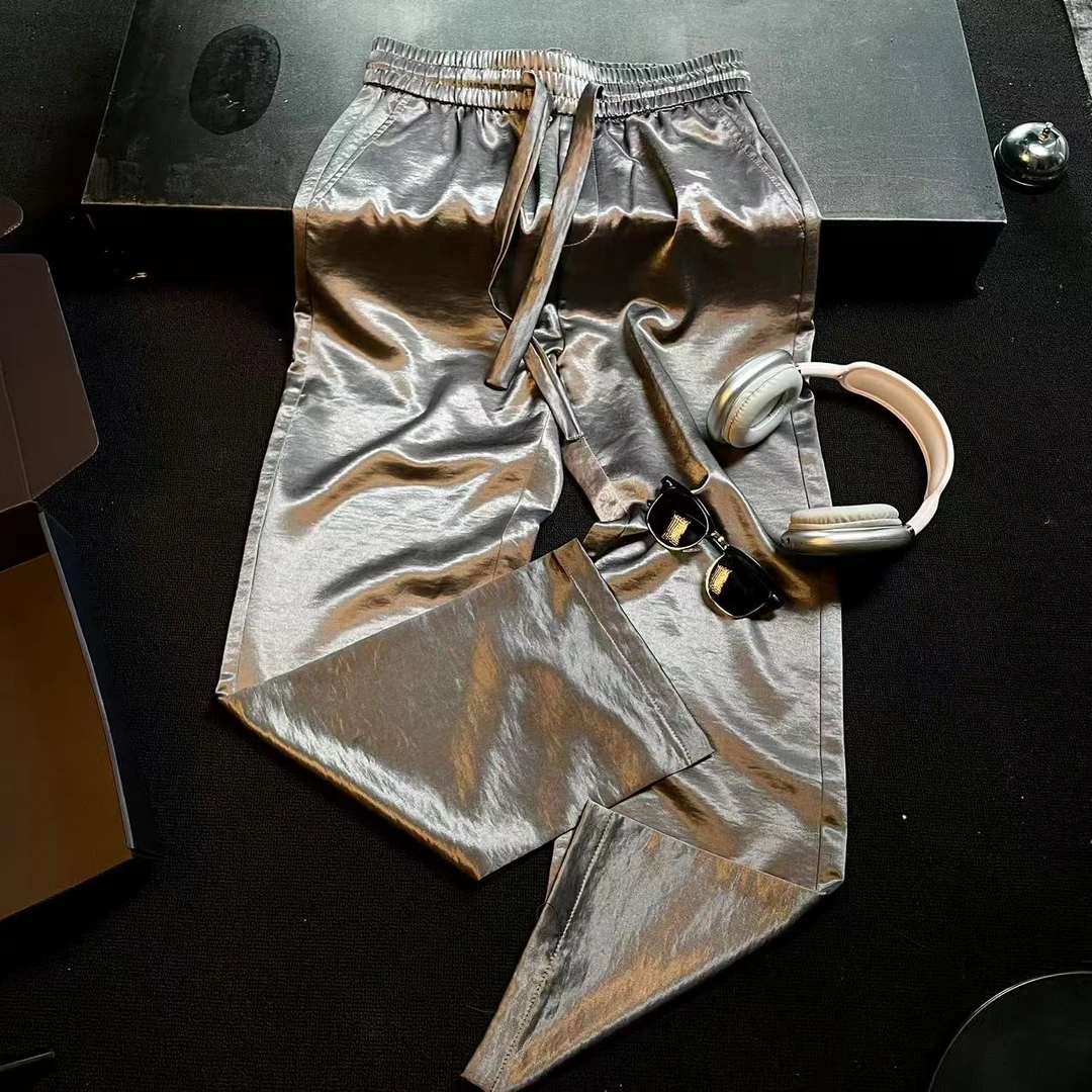 25年夏季醋酸垂感高货透气男士休闲裤直筒裤百搭6001