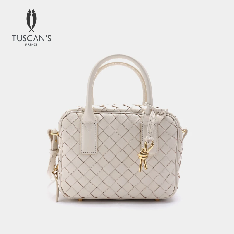 TUSCAN'S百搭女士编织盒子包经典枕头包通勤单肩斜挎包时代双鱼