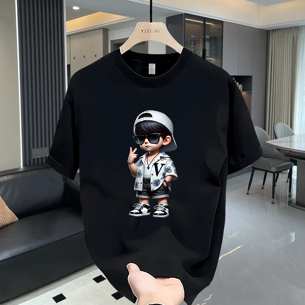 美式痞帅重磅纯棉短袖T恤青年男女款夏季ins潮牌圆领上衣