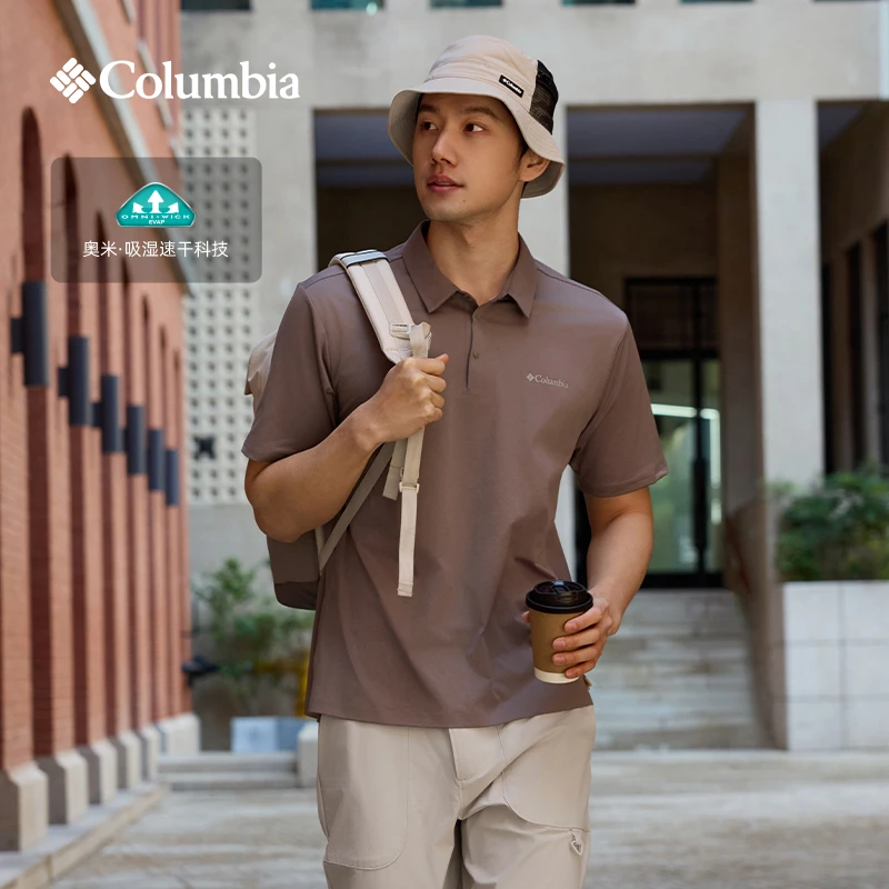 Columbia哥伦比亚户外男子穿行系列吸湿速干运动短袖POLO衫AE3027