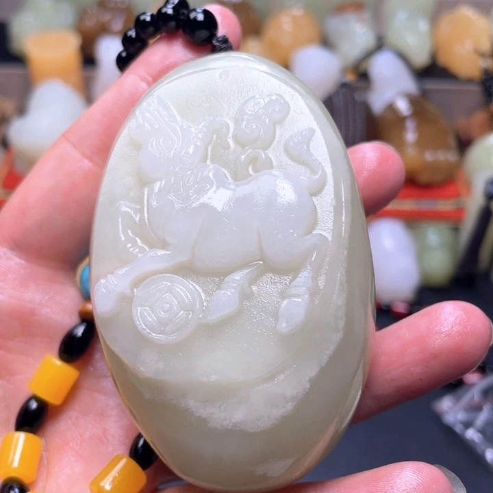 石材方解石手把件