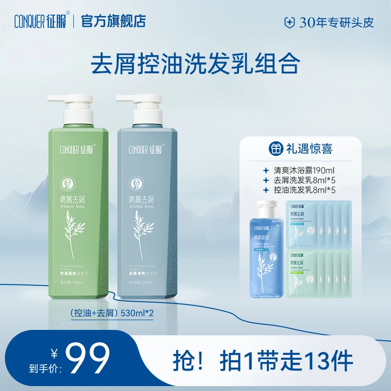 【征服】控油洗发水530ml+去屑洗发水530ml