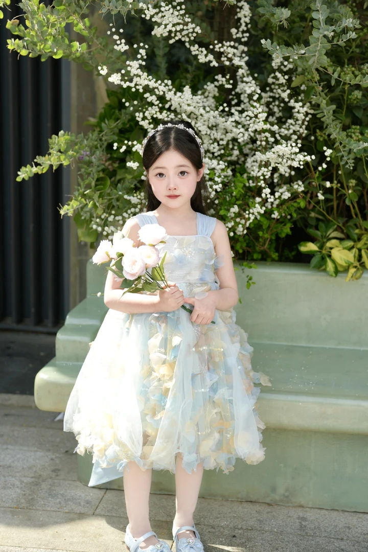 （现货）吊带蝴蝶结生日公主裙六一高端钢琴演出蓬蓬纱礼服连衣裙